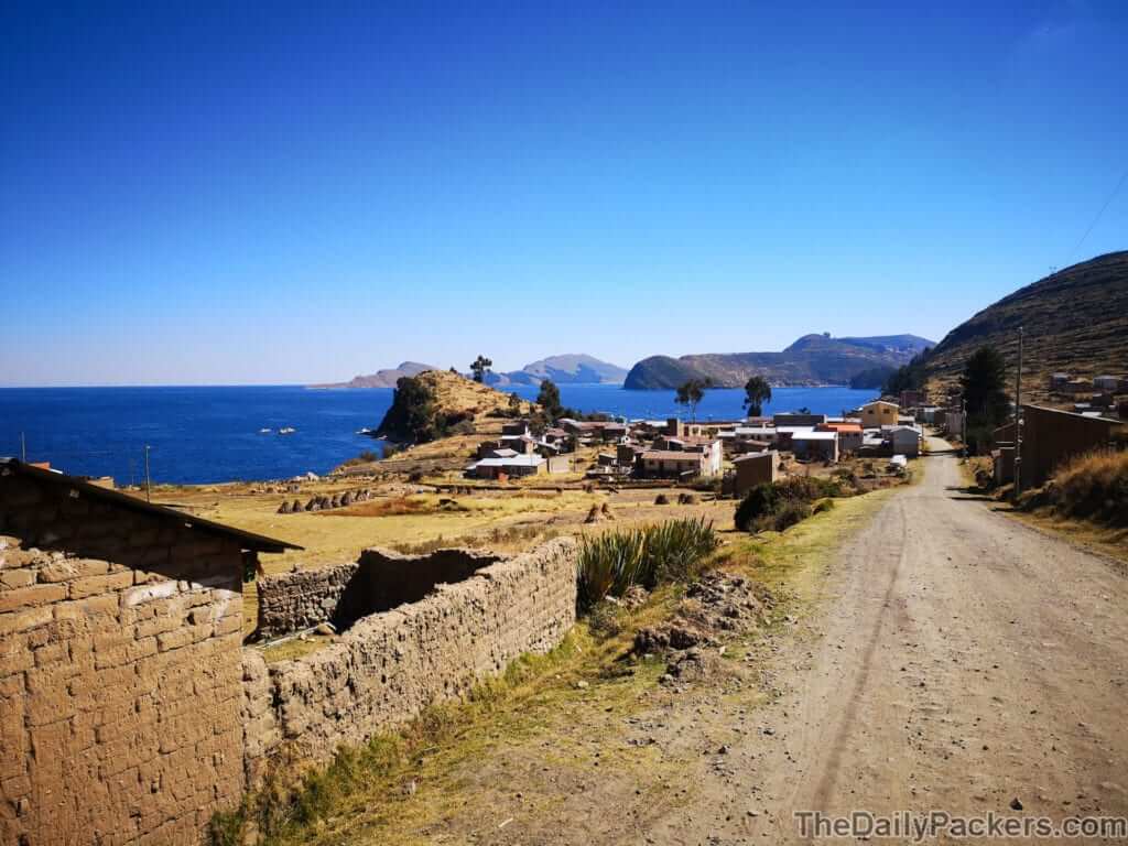 Yampupata trail, Copacabana, village, main road