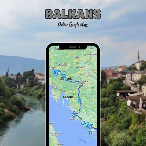 Carte de voyage des Balkans