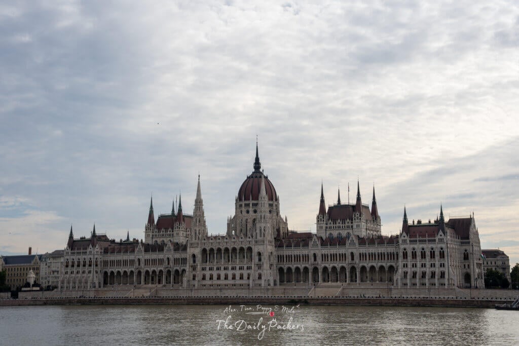 Hungarian Parliament Building viewed from across the Danube River in Budapest