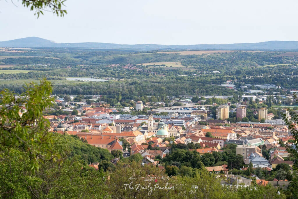 View toward the old town of Pecs from the Nike Statue viewpoint