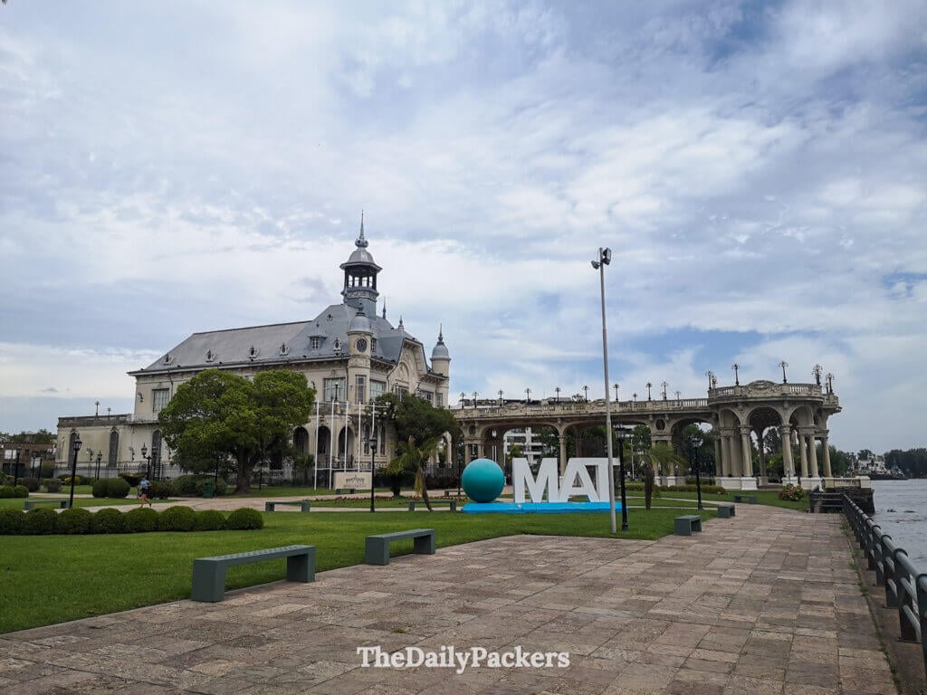 Exterior view of the MAT, Museum of Art in Tigre, with its unique architecture.