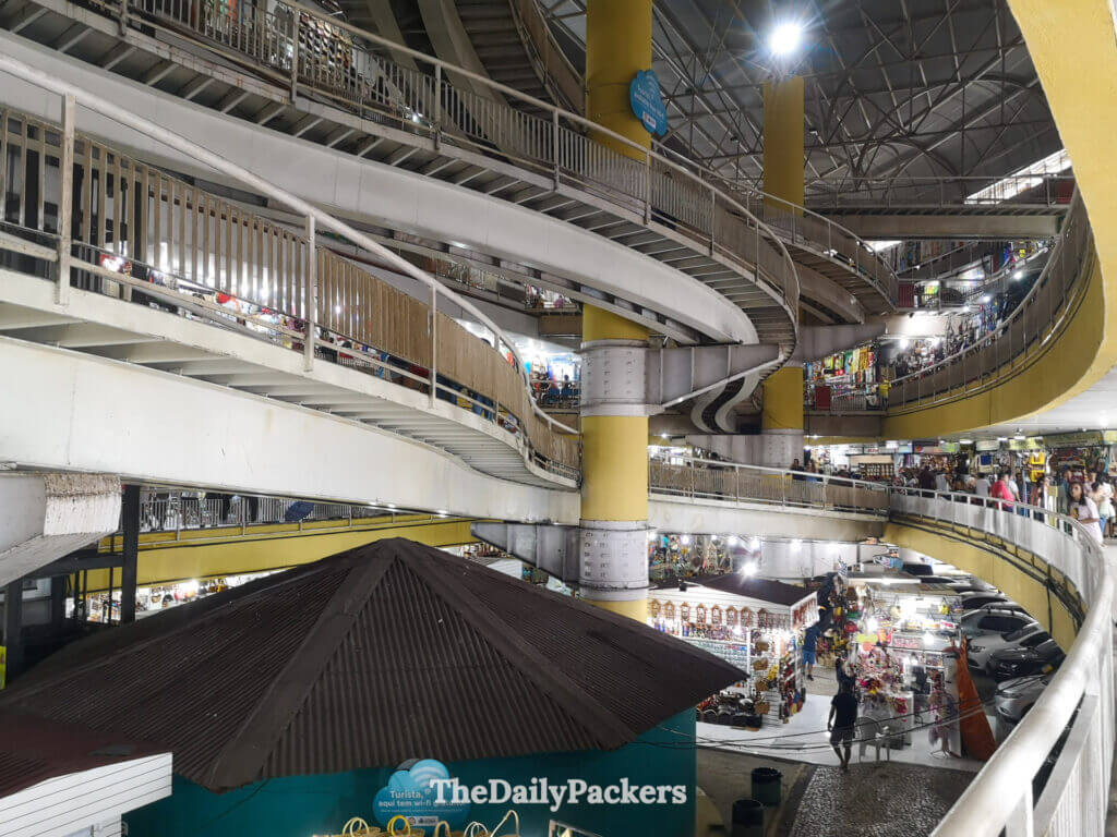 Interior of Fortaleza’s Central Market, showing multiple levels connected by ramps and stalls selling local crafts and souvenirs