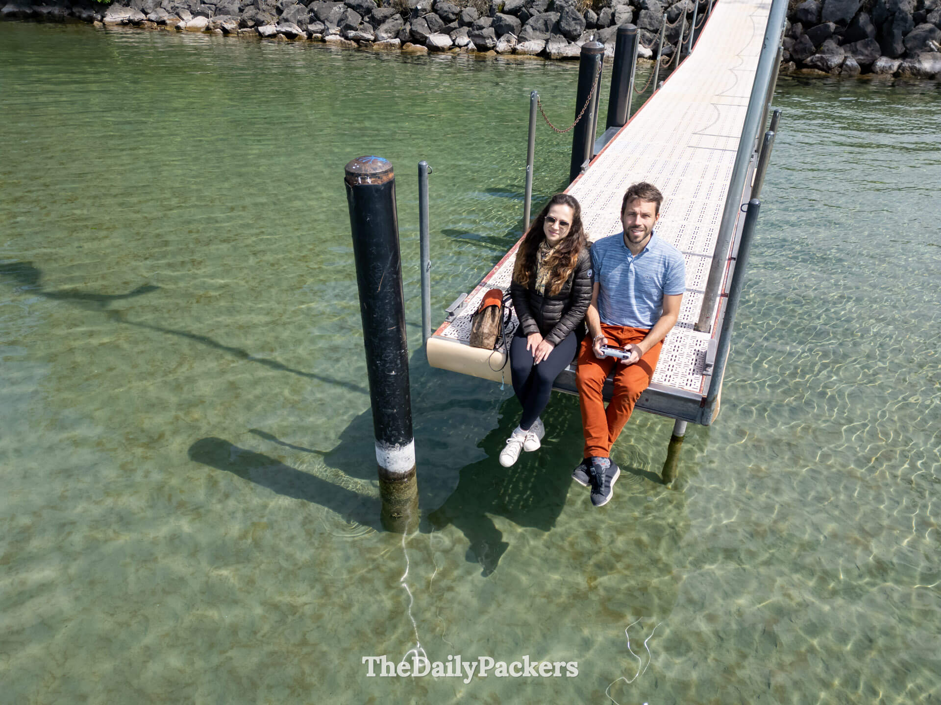Aerial view of Ouchy waterfront showing pier, promenade and Lake Geneva shoreline