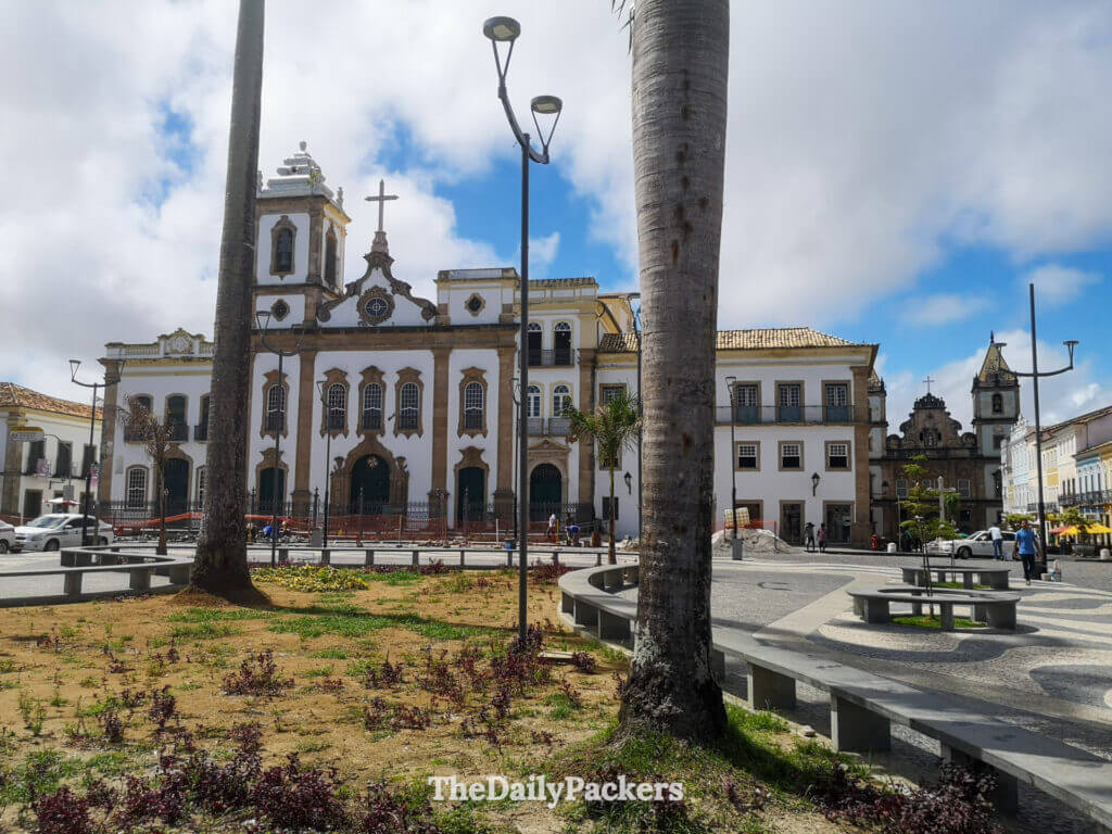 Igreja da Ordem Terceira de São Domingos Gusmão in Salvador, a historic church facing a lively square in the old town