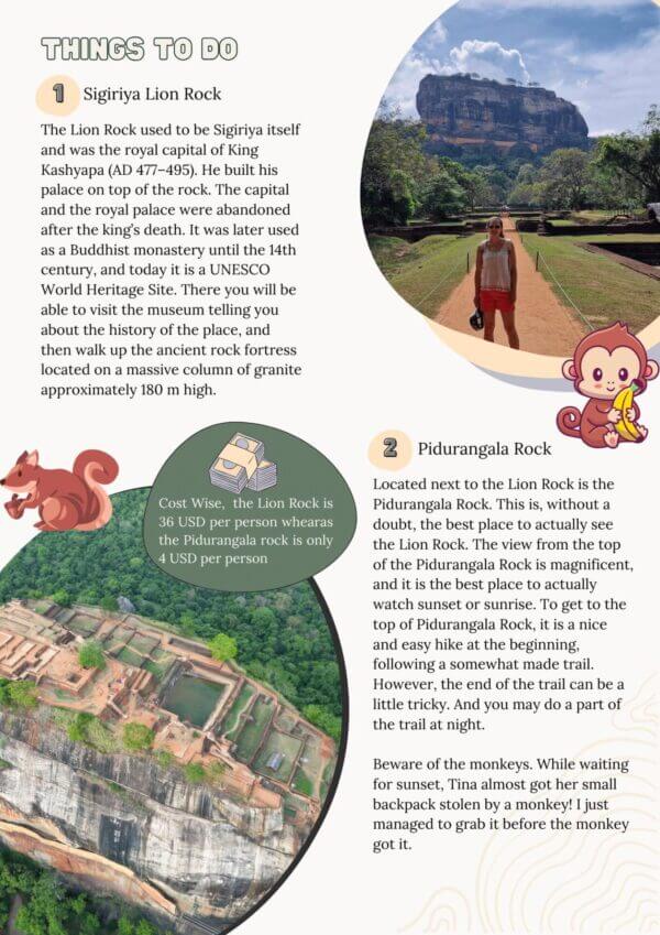 Sigiriya Lion Rock and Pidurangala Rock views with ruins and jungle surroundings