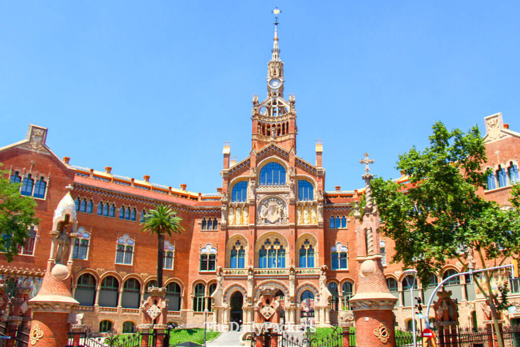 Hospital de Sant Pau modernist complex designed by Domenech i Montaner in Barcelona