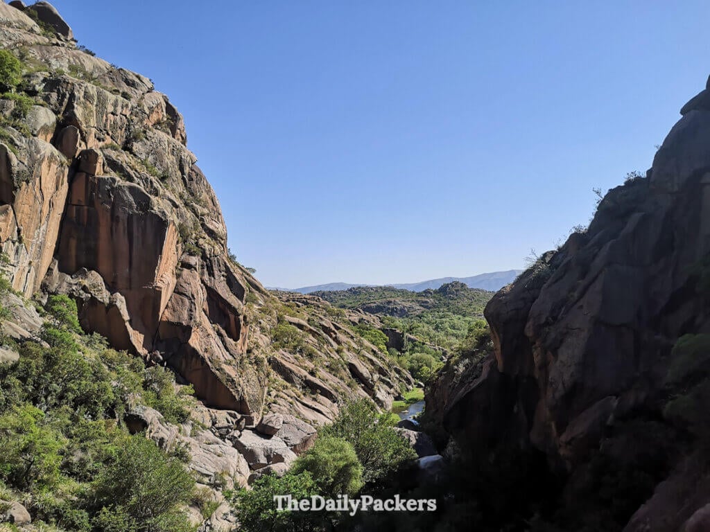 Wide view over Paseo del Indio canyon near Capilla del Monte, Córdoba