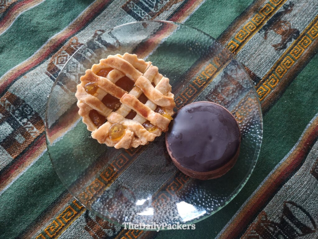 Alfajores and local pastries in Ushuaia café, Tierra del Fuego