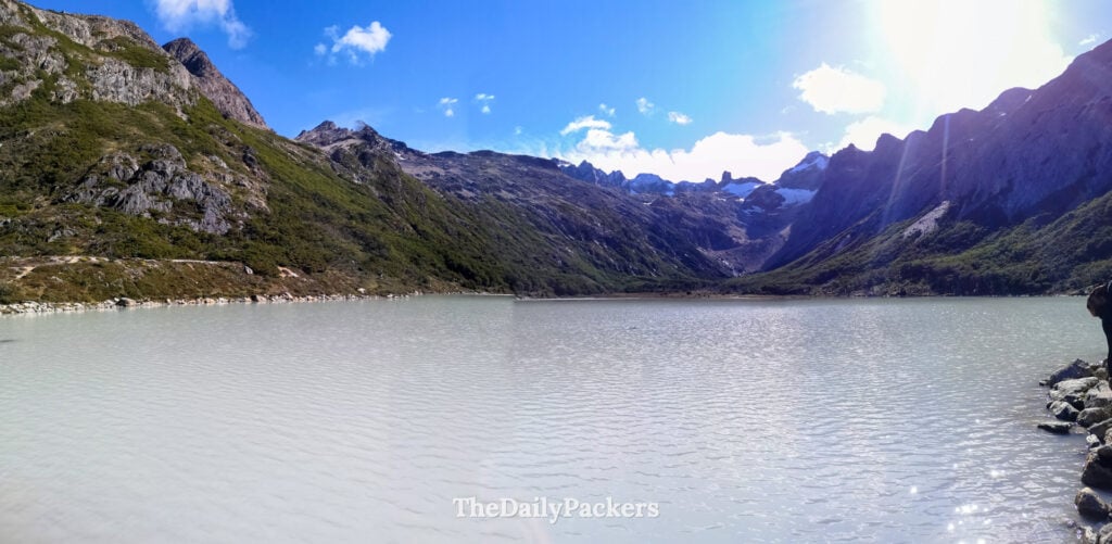 Close view of Laguna Esmeralda glacial lake in Tierra del Fuego