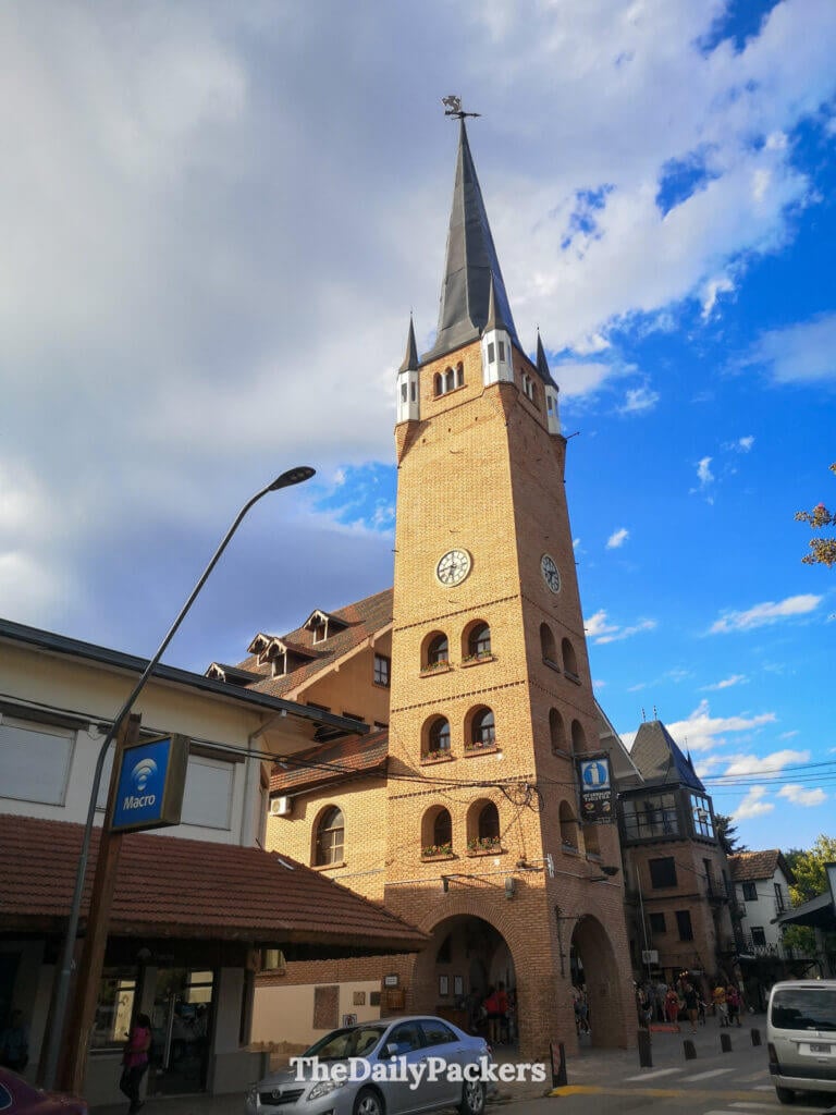 Tourism office building in Villa General Belgrano with alpine-style architecture, Córdoba Province
