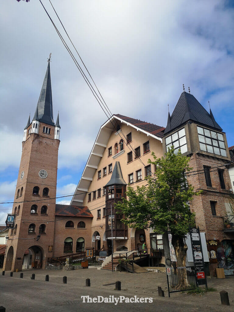 Tourism office and clock tower in Villa General Belgrano, a landmark in the town center