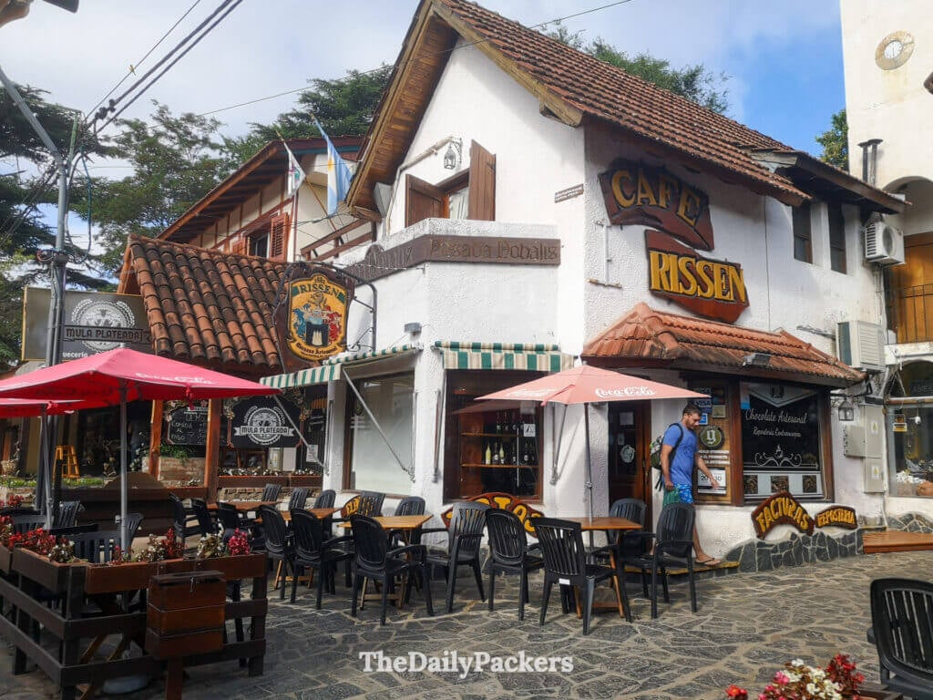 Traditional buildings on Avenida Julio Argentino Roca in Villa General Belgrano