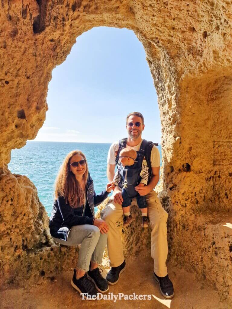 Dramatic limestone rock formations and ocean views at Algar da Boneca in Carvoeiro.