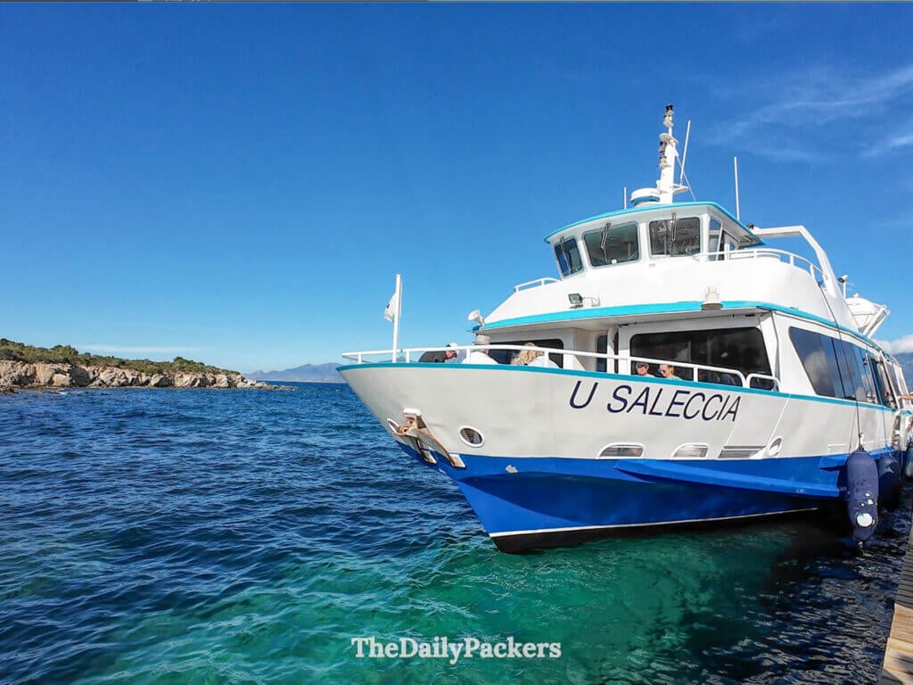 Ferry connecting Lotu beach and the port of Saint Florent in Corsica
