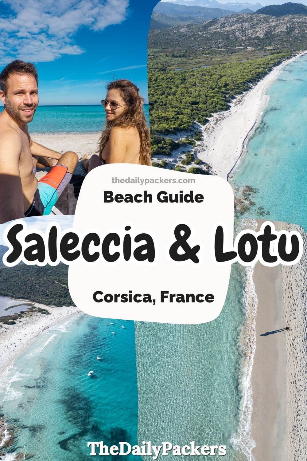 A couple on a boat, a natural reserve, and aerial views of remote white sand beaches.