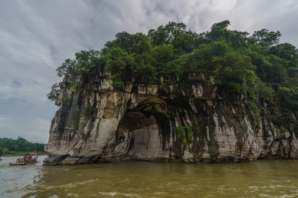Elephant Trunk Hill in Guilin during a cloudy day, China